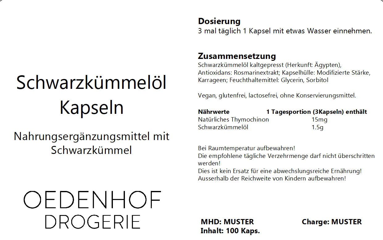 Oedenhof Schwarzkümmelöl Kapseln 120 Stk.