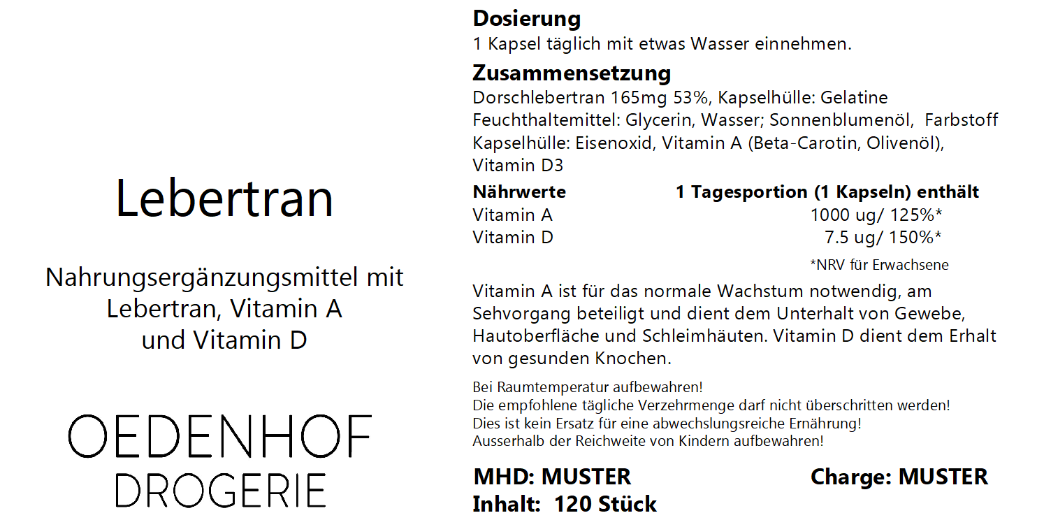 Oedenhof Lebertran 120 Stk.