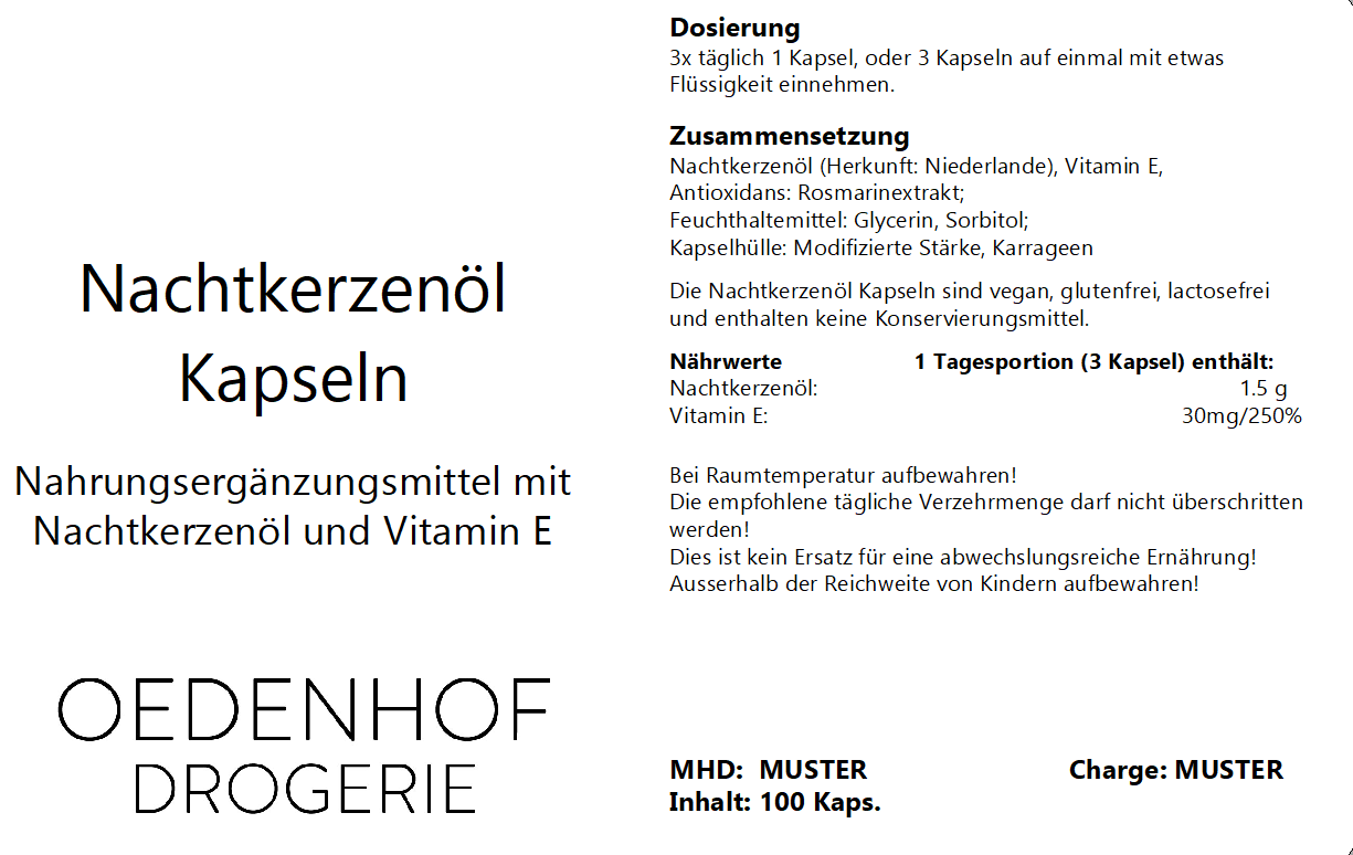 Oedenhof Nachtkerzenöl Kapseln 100 Stk.