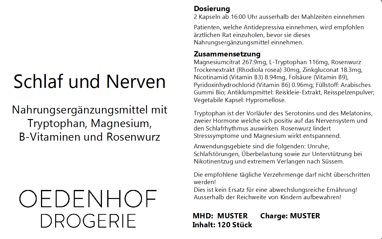Oedenhof Schlaf und Nerven Kapseln 120 Stk.